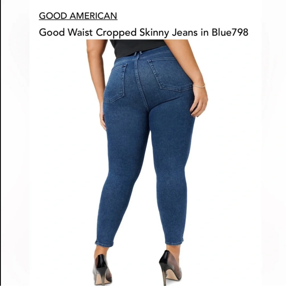 NWT Good American Good Waist Crop Skinny Jeans Size 14 | High Rise Shaping Fit - Picture 8 of 8